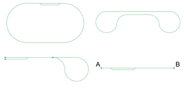 Formes géométriques arrondies représentant les types de réseaux de trains miniatures