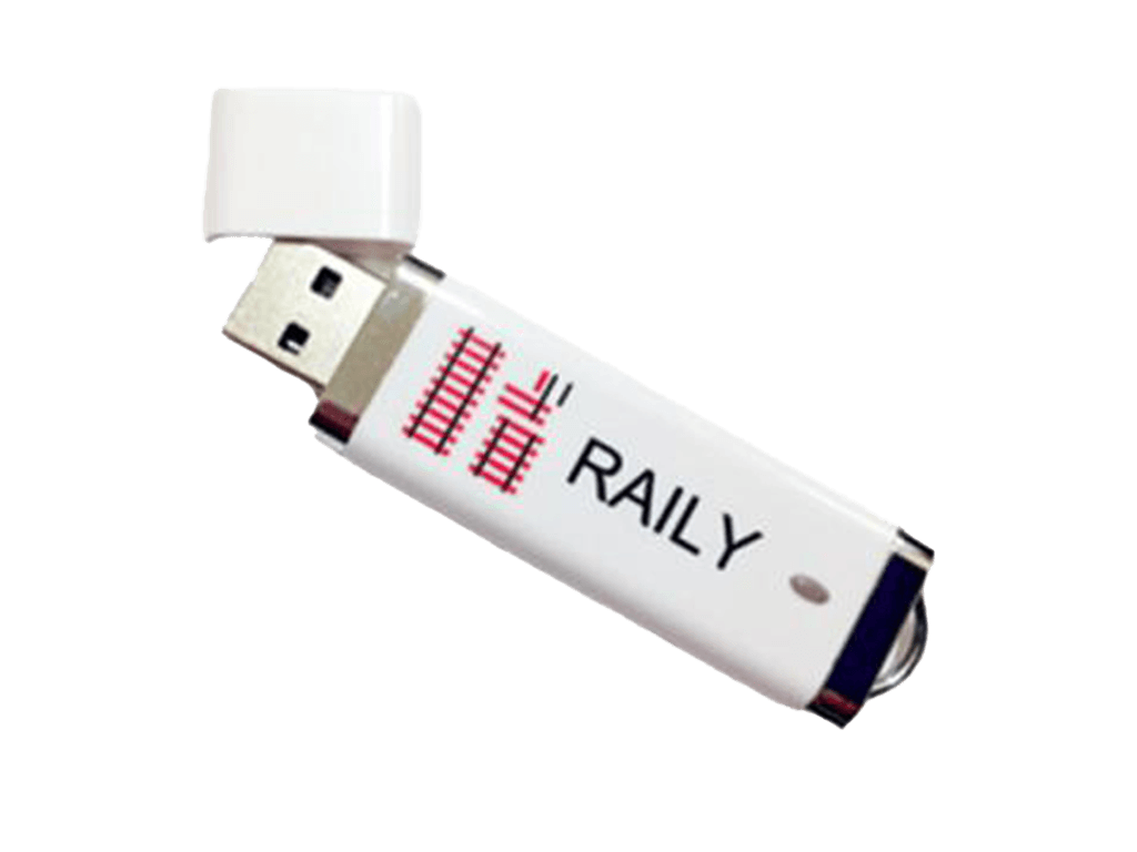 Clé USB blanche avec logo rail RAILLY