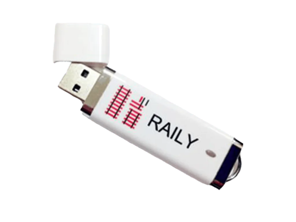 Clé USB blanche avec logo rail RAILLY