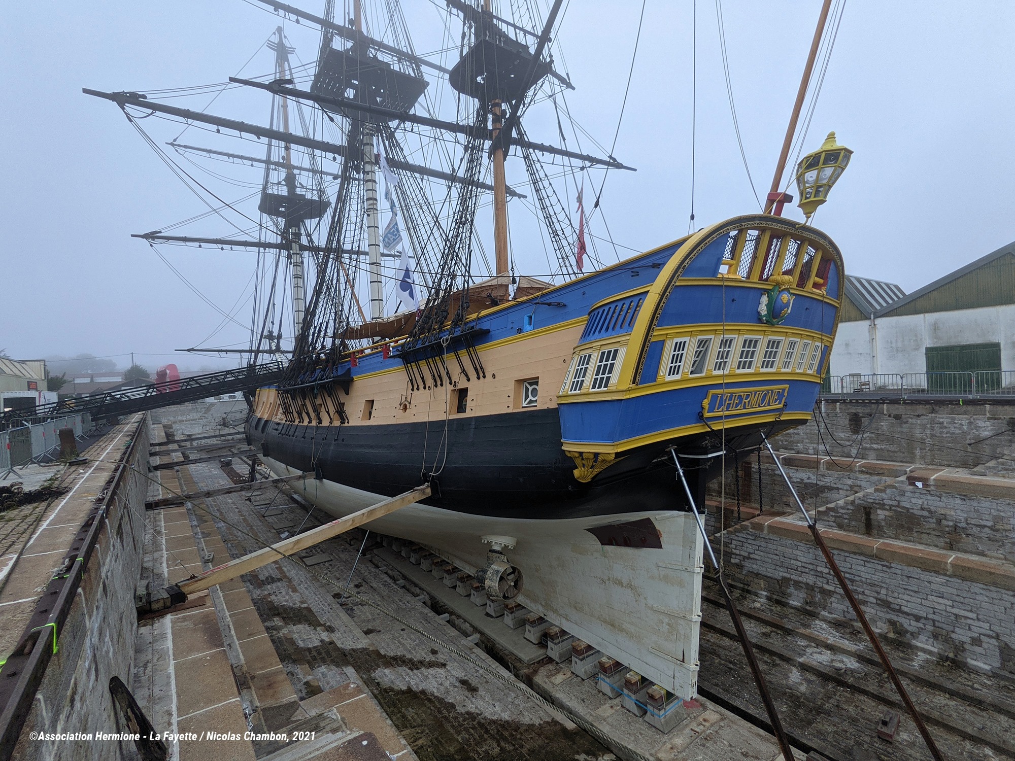 L'Hermione en cale seche