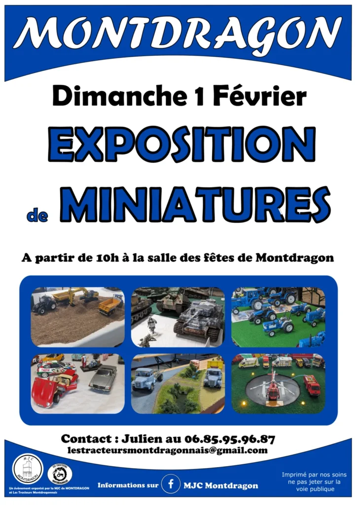 Affiche exposition miniatures Montdragon février 2026