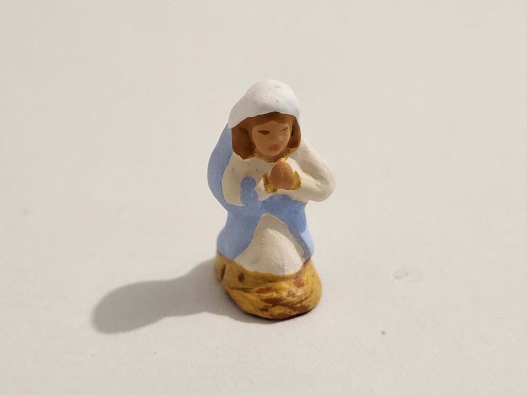 santons fouque 2cms sainte vierge drape bleu 001