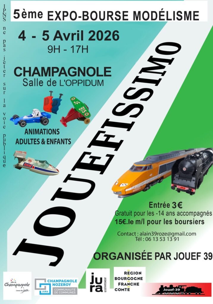 Affiche 5eme expo-bourse modélisme Champagnole avril 2026