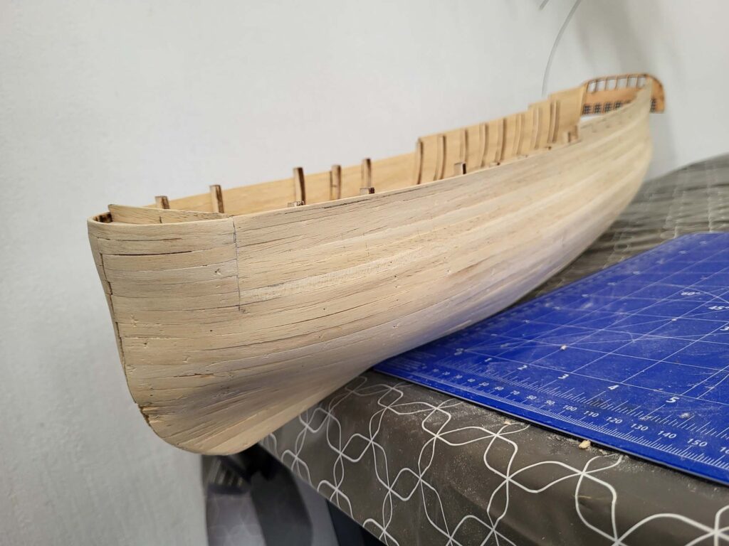 Maquette de l'Hermione - Pose de la quille - 01