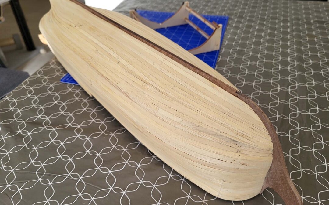 Maquette de l'Hermione - Pose de la quille - 03