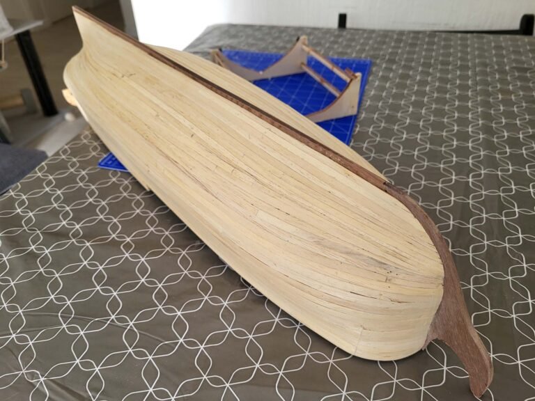 Maquette de l'Hermione - Pose de la quille - 03