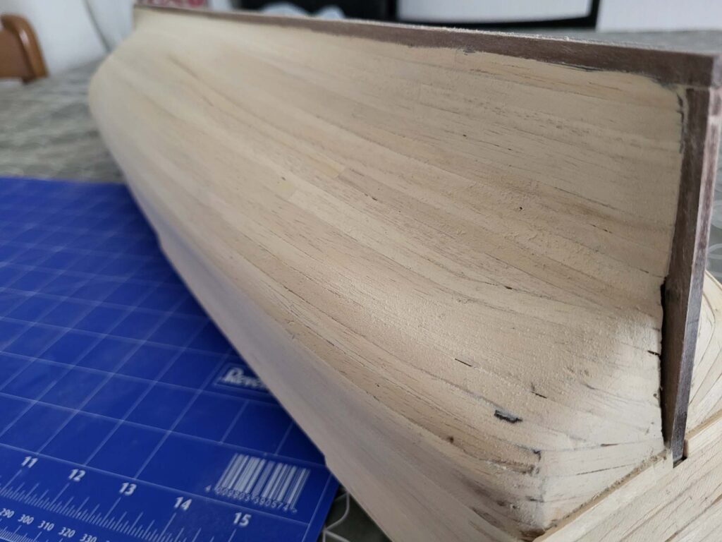 Maquette de l'Hermione - Pose de la quille - 09