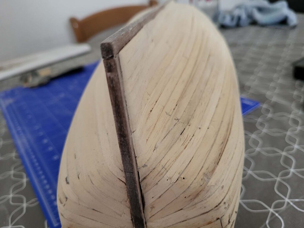 Maquette de l'Hermione - Pose de la quille - 10