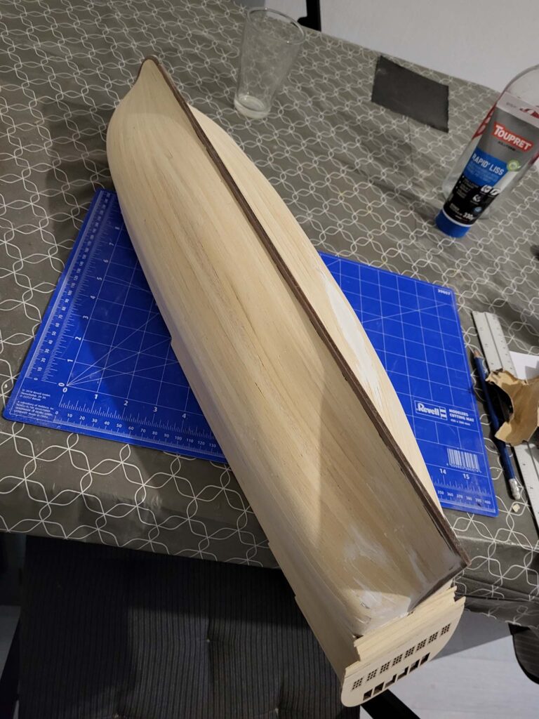 Maquette de l'Hermione - Pose de la quille - 11