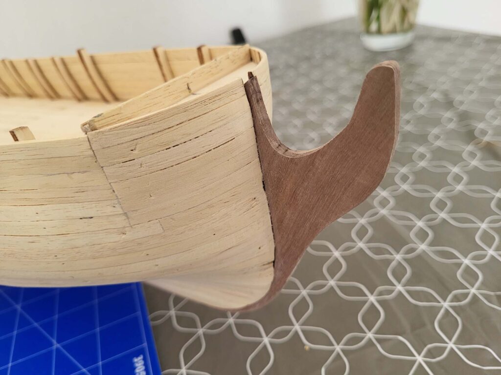 Maquette de l'Hermione - Pose de la quille - 12