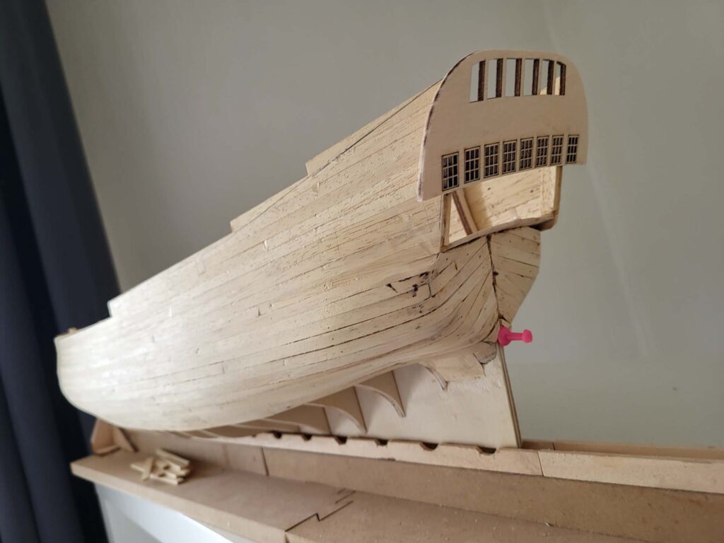 Pose des fenêtres du chateau