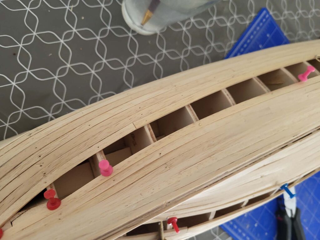 Maquette de l'Hermione - Jointure des bordées basses et hautes - 03