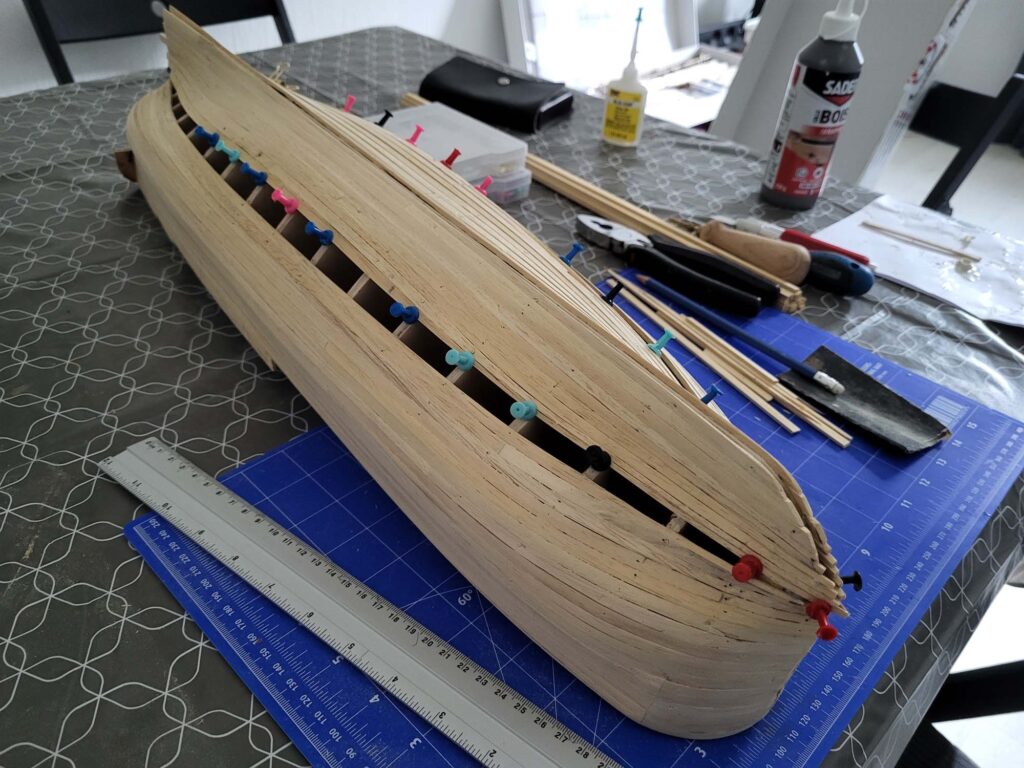 Maquette de l'Hermione - Jointure des bordées basses et hautes - 06