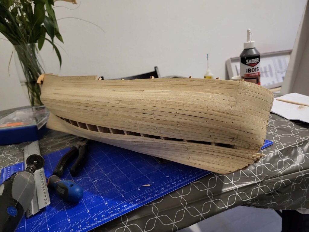 Maquette de l'Hermione - Jointure des bordées basses et hautes - 09