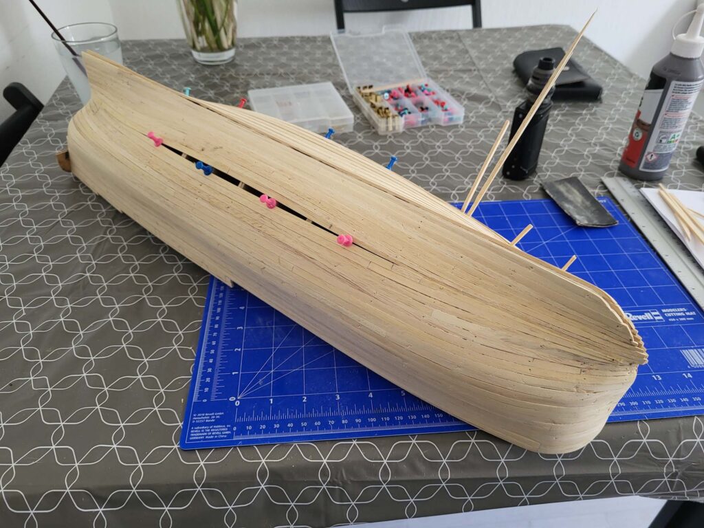 Maquette de l'Hermione - Jointure des bordées basses et hautes - 10