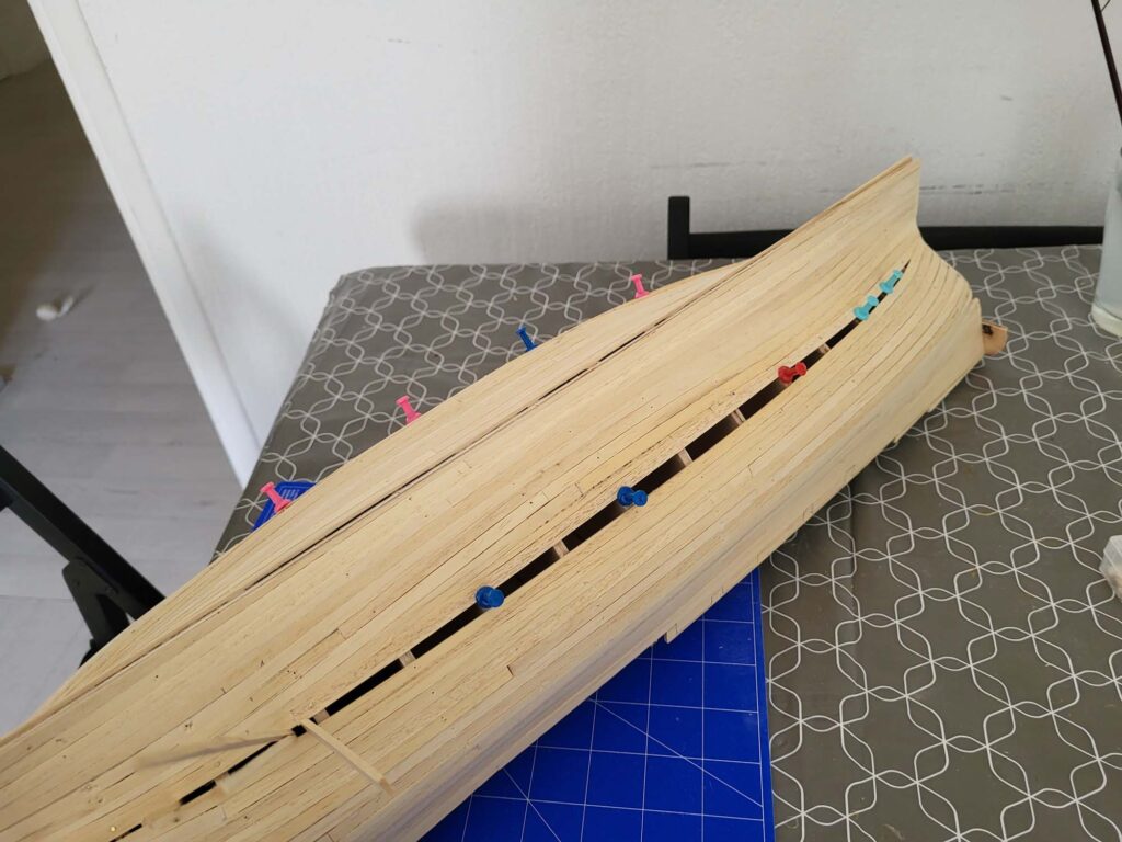Maquette de l'Hermione - Jointure des bordées basses et hautes - 13