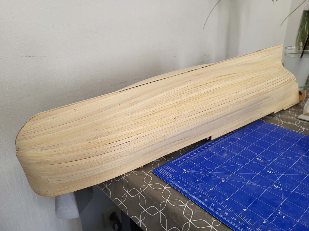 Maquette de l'Hermione - Jointure des bordées basses et hautes - 15