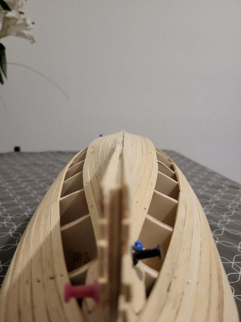 Maquette de l'Hermione - Pose des Bordées basses depuis la quille - 10