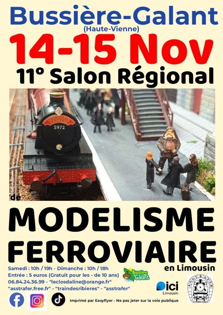 Affiche salon modélisme ferroviaire Bussière-Galant novembre
