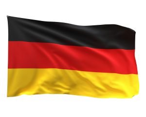 Drapeau allemand noir rouge or flottant