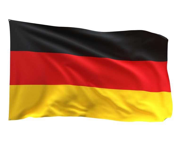 Drapeau allemand noir rouge or flottant