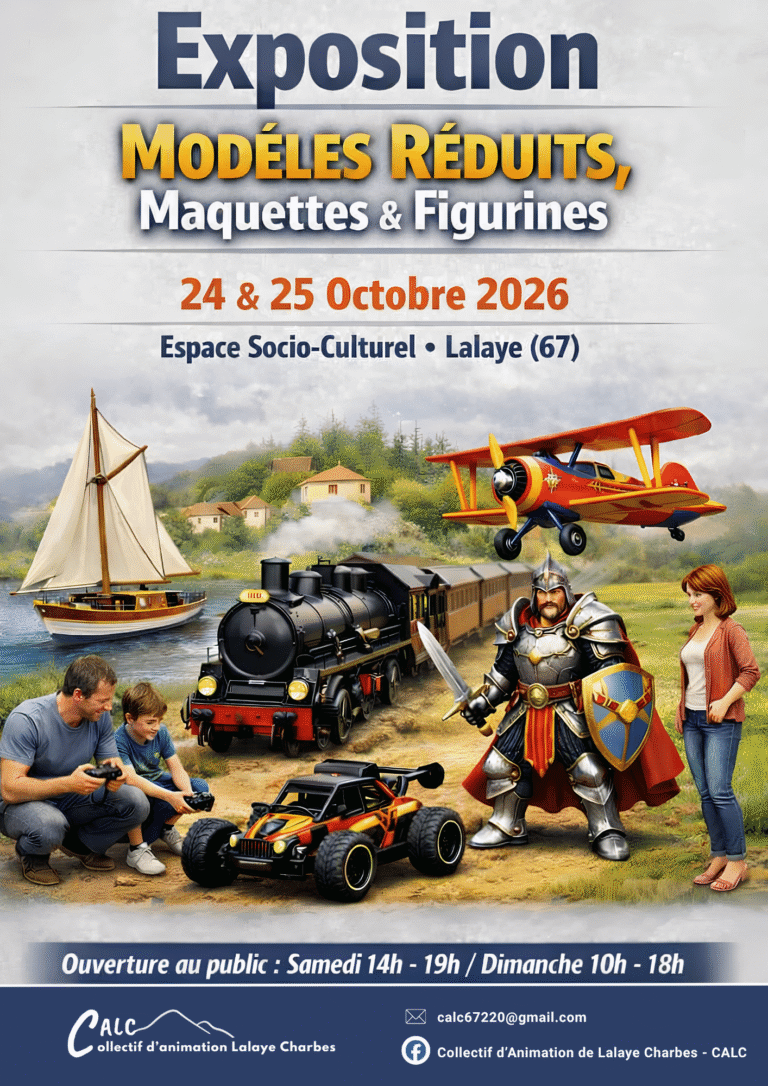 Affiche exposition modèles réduits Lalaye octobre 2026