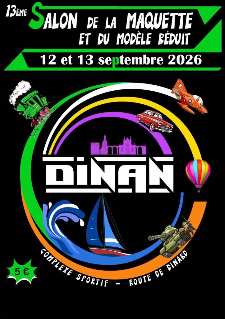 Affiche 13e Salon Maquette Modèle Réduit Dinan septembre 2026